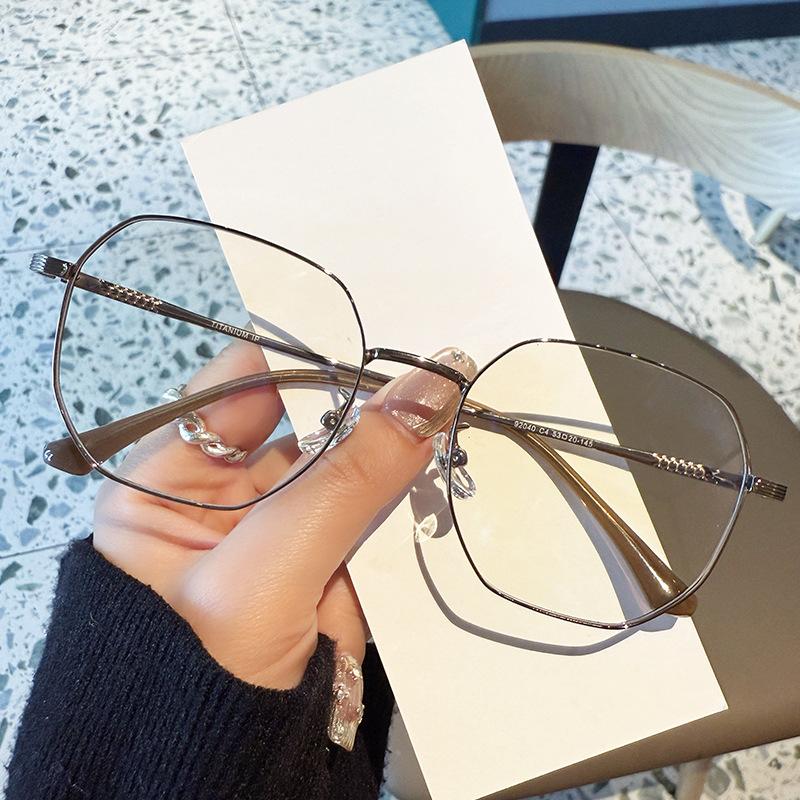 Ultra-light Blue Light Glasses Minus Ladies Polygonal Square Diopter Protection Myopia Rectangular New Female Prescription Corrective