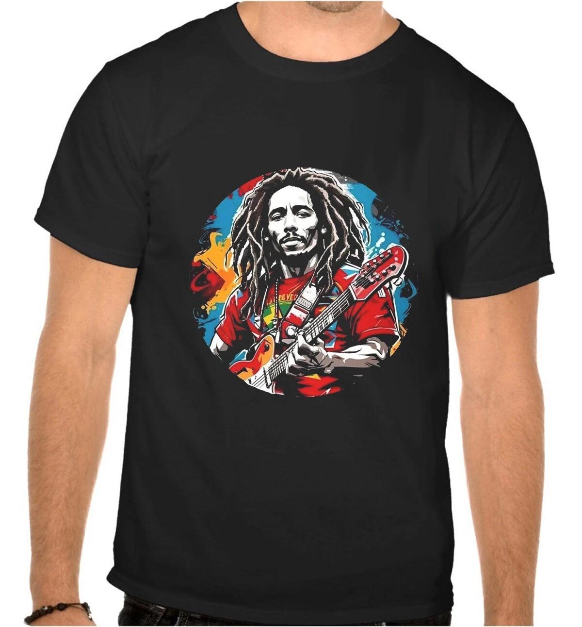 БОБ МАРЛИ РАСТА ЯМАЙКА Музыкальная Детская Футболка Черная -1174 -SW-Kids- L