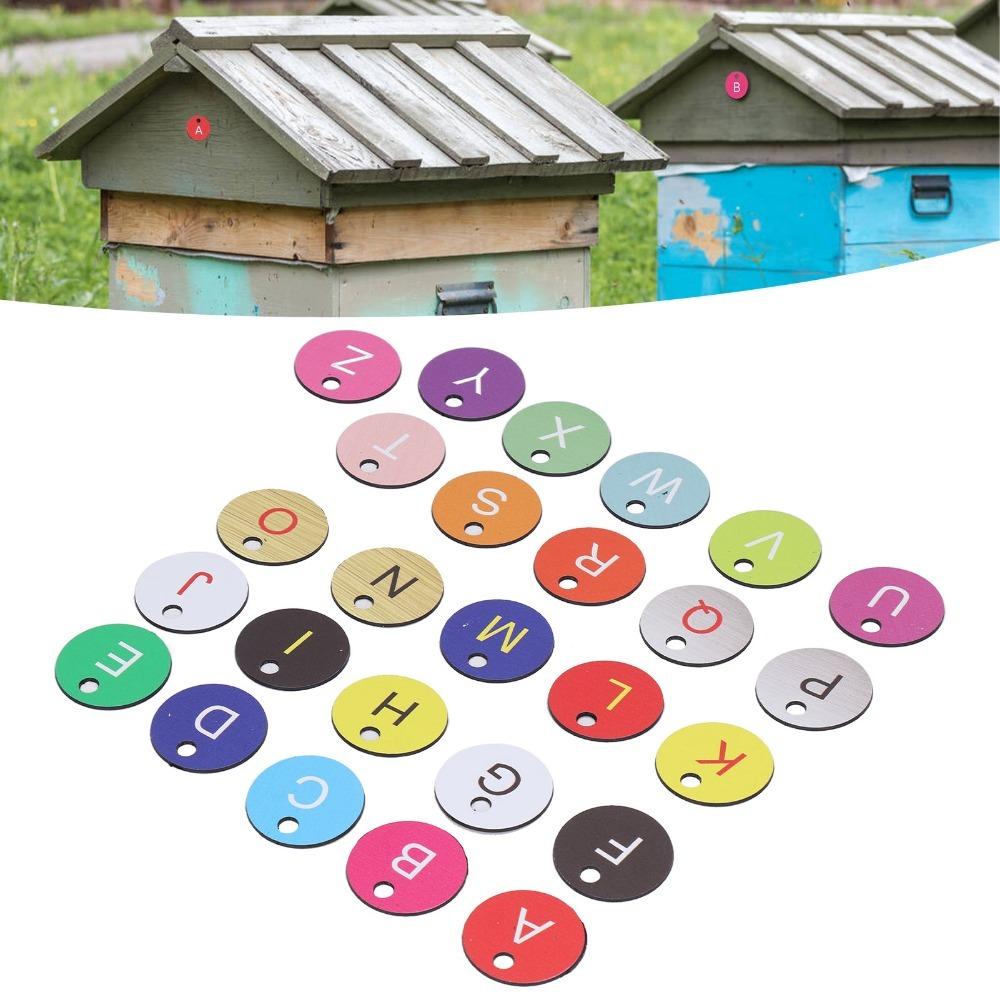 26Pcs ABS Beehive Label Markers Wear Resistant Round Beehive Tags Garden Beekeeping