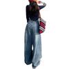 Retro High-waisted Wide-leg Jeans Drape Autumn and Winter Women's Pants Loose Design Trendy Floor Pants