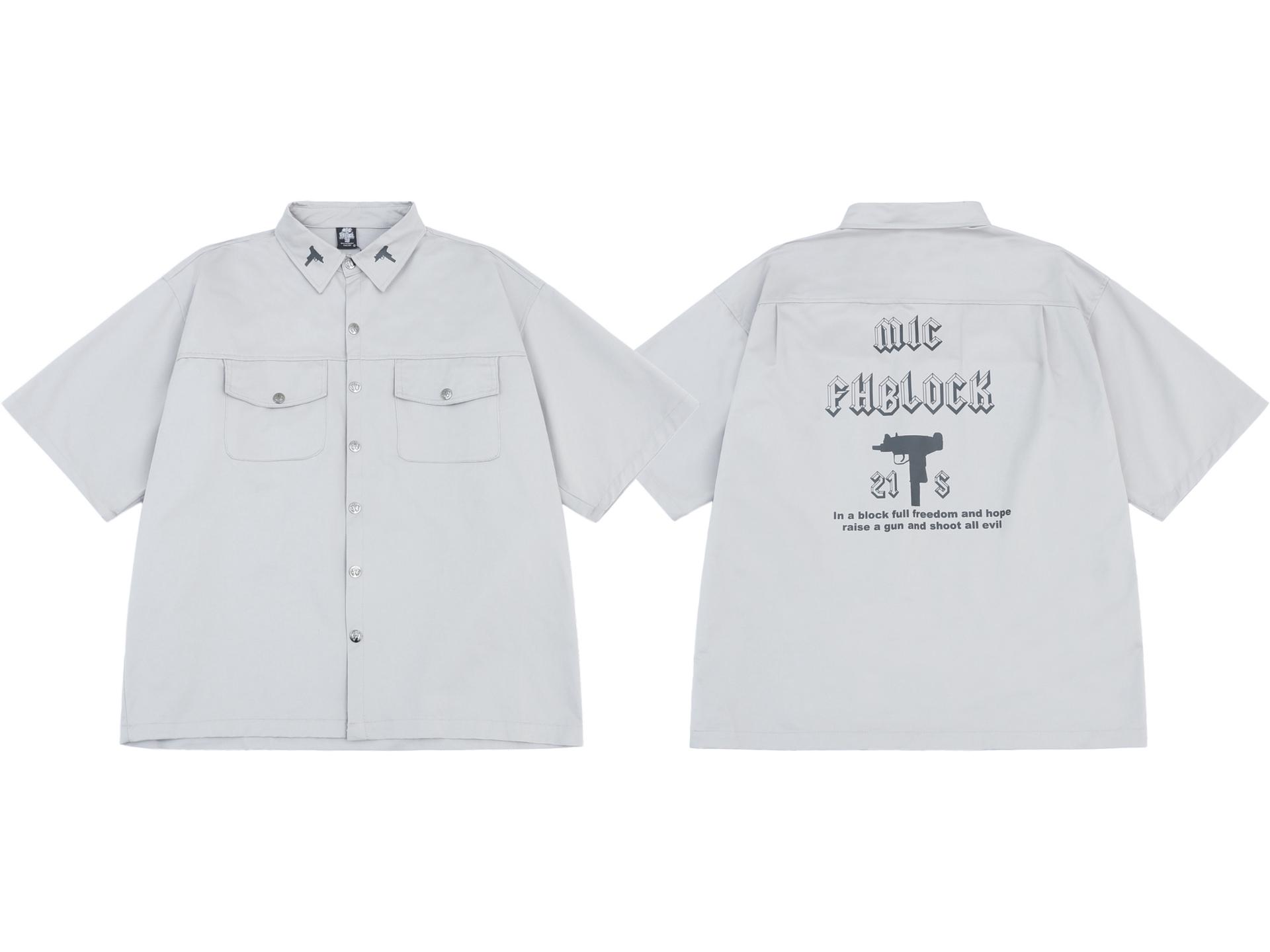 

Западное побережье Чикано Надписи Оверсайз Принт Узи Футболка с коротким рукавом XL серый