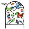 Metal Garden Ornament Fence Animal Barrier, Butterfly Floral Wire Panel Border, Arched Flower Bed Edging Panel, Barrier for Dogs, Rabbits, Patio Yard