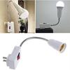 EU US Plug to E27 Lamp Holder Light Bulb Socket With Switch Flexible Lamp Base Conversion Table Lamp Converter 20cm 30cm 50cm