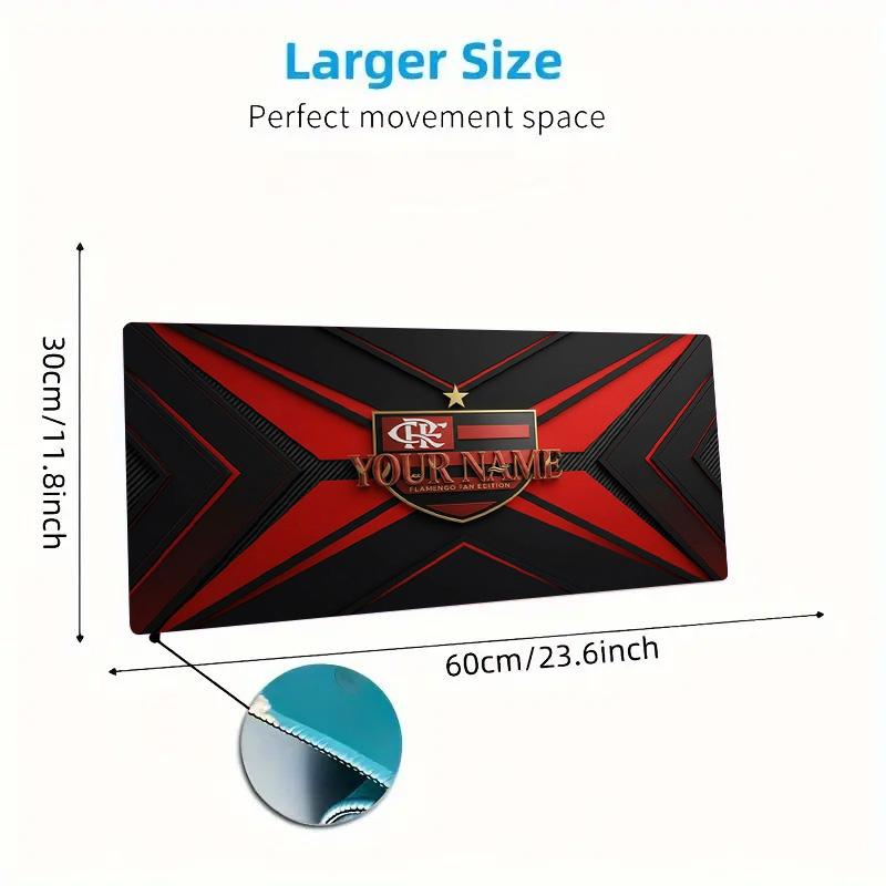 Clube De Regatas Flamengo Custom Name Large Size Mouse Pad Large Gaming Table Cushion Non-slip Laptop Tablet Big Mousepad XXL Mat Mini PC Playmat With
