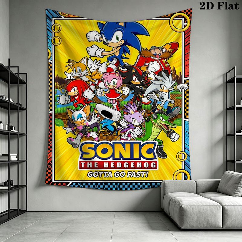 Hedgehog Sonic Cruise Wall Hanging Printed Fabric Blanket Decorative Tapestries for Bedroom Living Room Home Decor