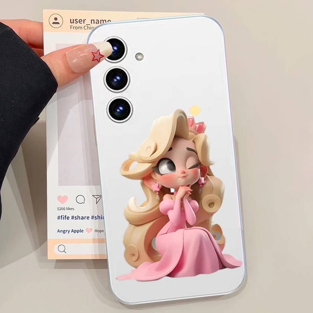 Cute Princess Phone Case For Samsung Galaxy S21 S22 S23 S24 S25ULTRA FE Ultra Plus5G A52S Transparent Cover