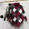 Weibliche Gestrickte Winter Plaid Pullover Frauen Herbst Winter Langarm Pullover