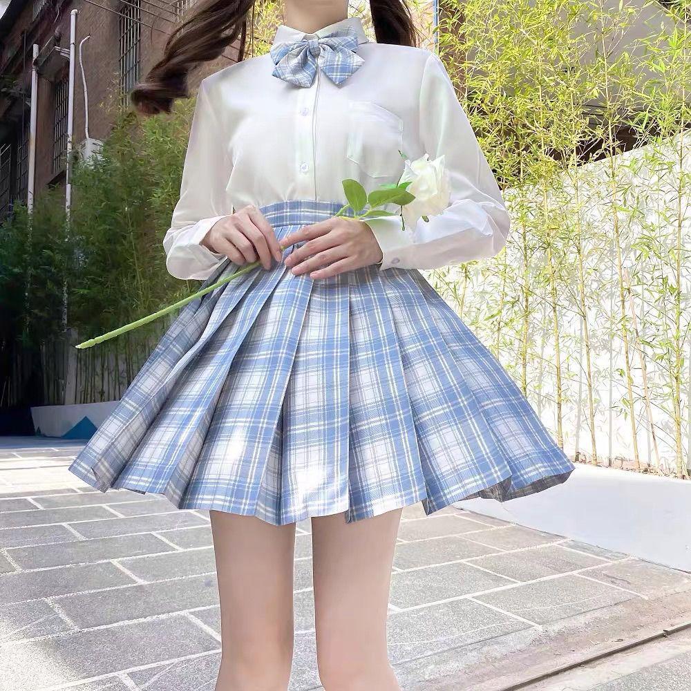 Japanese Academy Style JK Uniform Set - Long/Short Sleeve, Pleated Skirt for Female Students