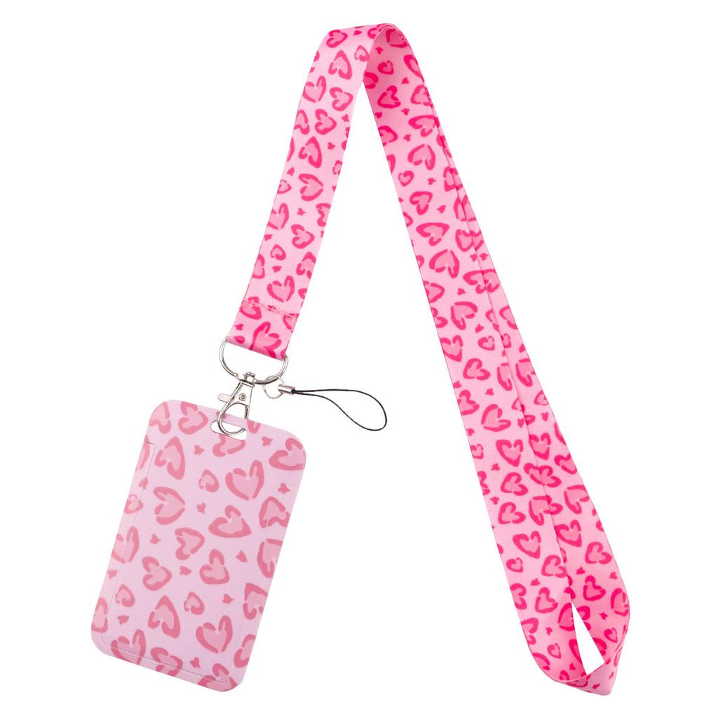 Credential Holder Pink Ribbon Lanyards for Keys Neck Strap For Card Badge Gym Keyring Nurse Accessories