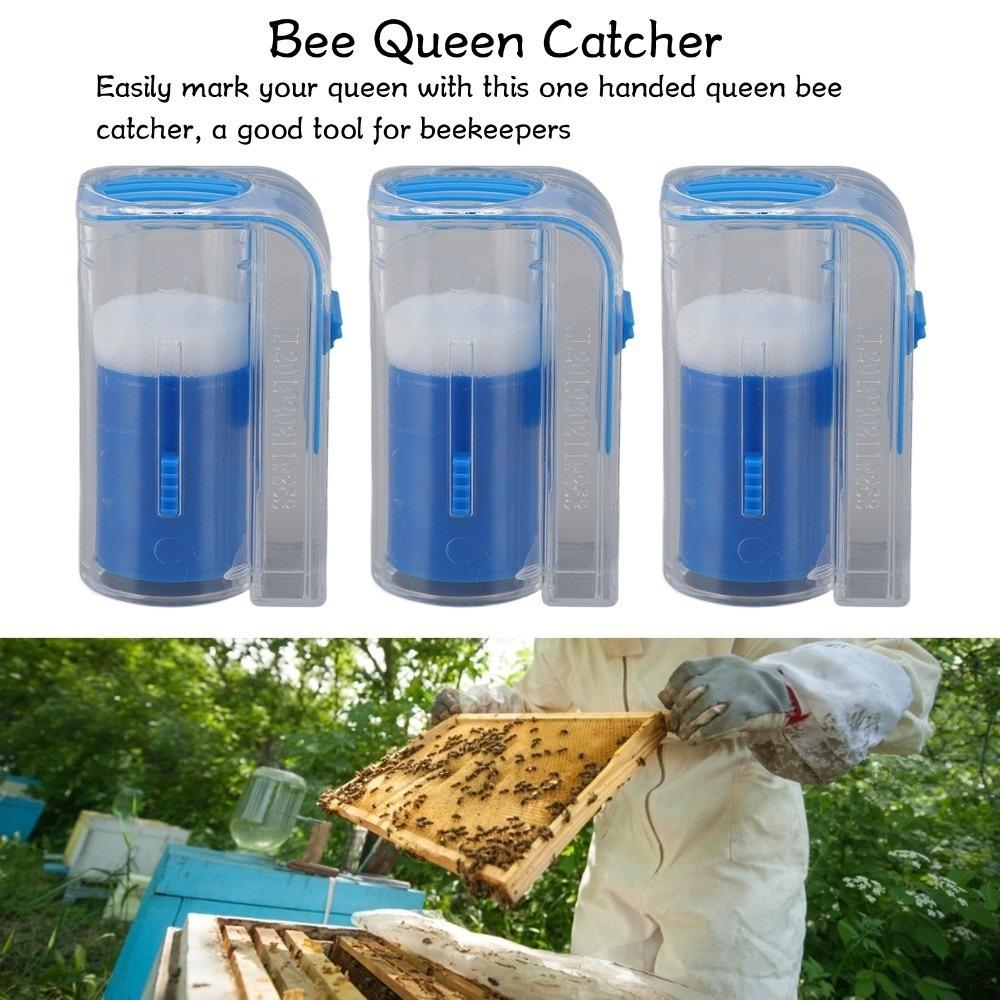 3Pcs Durable Bee Queen Marker Cage Plastic Bee Queen Marking Catcher Tagging Queen Bees