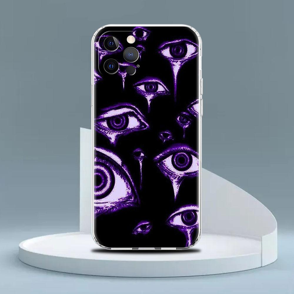 

Прозрачный чехол со страшным лицом и глазами, смайликом для Apple iPhone 13 11 14 12 Pro 7 8 Plus XR X XS Max 6 6S 13Pro, силиконовый чехол для телефона iPhone 14 Pro