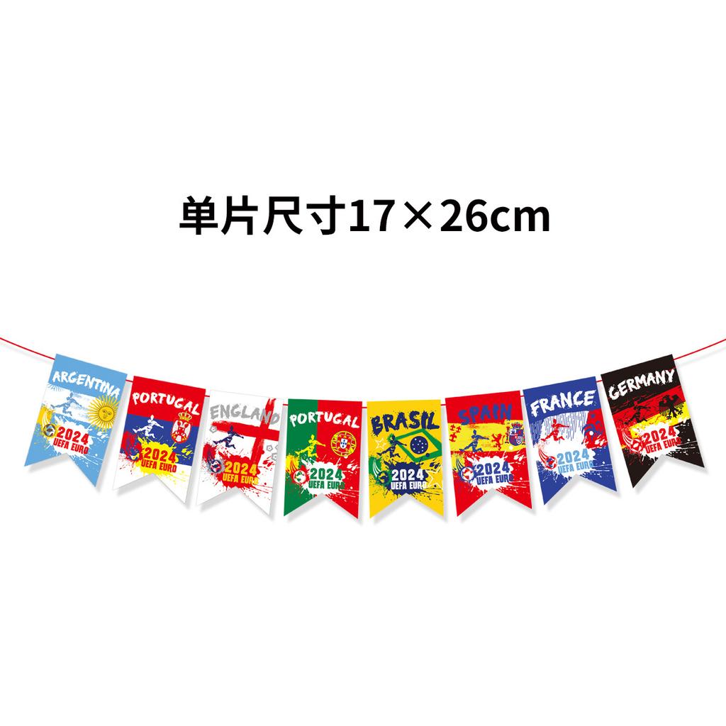 European Cup Football Theme Party Decoration Football Flag Banner Latte
