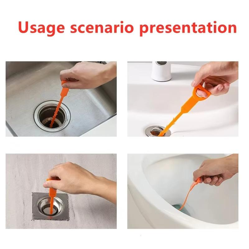 Hair Clog Remover Bathroom Drainage Blockage Remover Sink Snake Hair & Garbage Sewer Dredging Tool Hair Blockages Instant Unclog