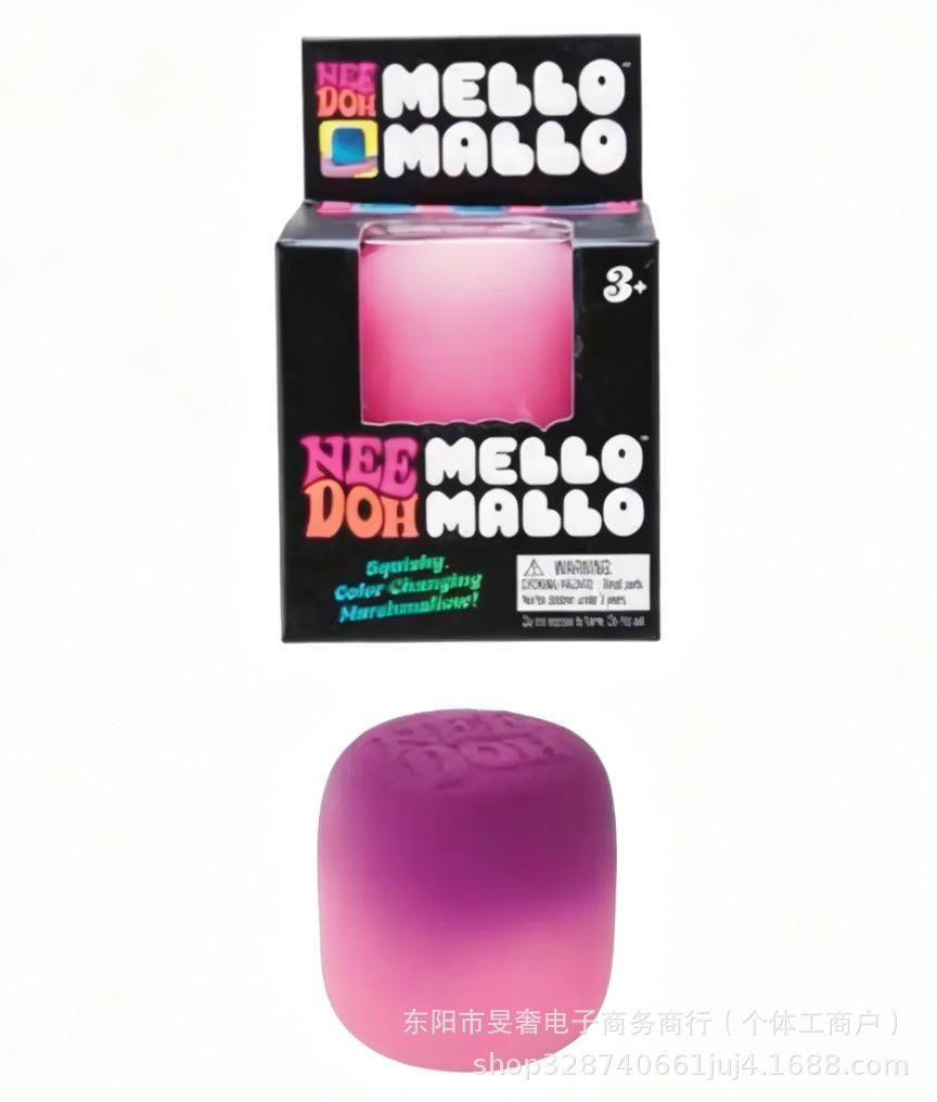 Needoh Mello Mallo Giocattolo Morbido Reattivo ai Raggi UV Texture Marshmallow Rilascio Lento Giocattolo Spremibile Fidget Cambia Colore alla Luce Solare Regalo
