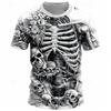 Horror Skeleton T-Shirts Skull 3D Print Streetwear Men Women Fashion Oversized Short Sleeve T Shirt Kids Tees Tops Man Clothing