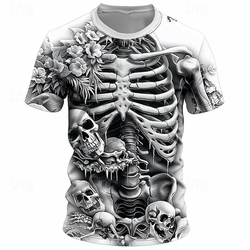 Horror Skeleton T-Shirts Skull 3D Print Streetwear Men Women Fashion Oversized Short Sleeve T Shirt Kids Tees Tops Man Clothing