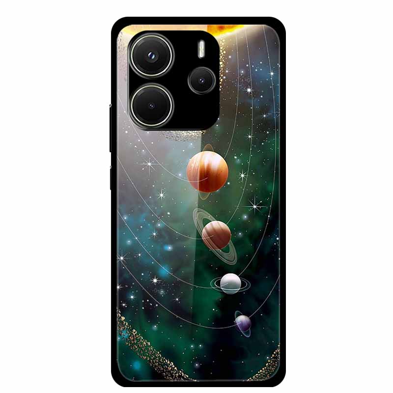 Case For Redmi Note 14 4G Case Note14 Coque Tempered Glass Hard Back Cover For Xiaomi Redmi Note 14 5G Phone Case Soft Bumper