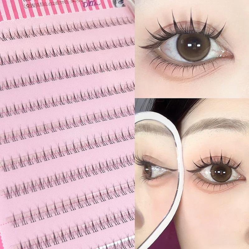Natural Looking Ultra Soft Split Segments Glue Free Small 240 Clusters Lower Eyelash False Eyelashes Transparent For Be