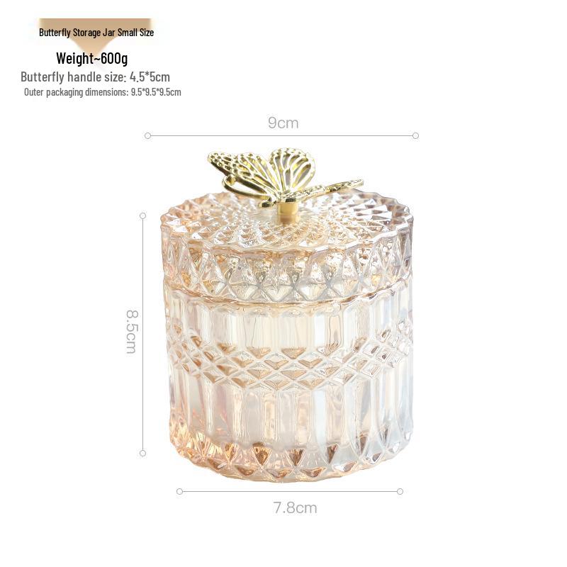 European Crystal Candy & Jewelry Glass Storage Box with Lid