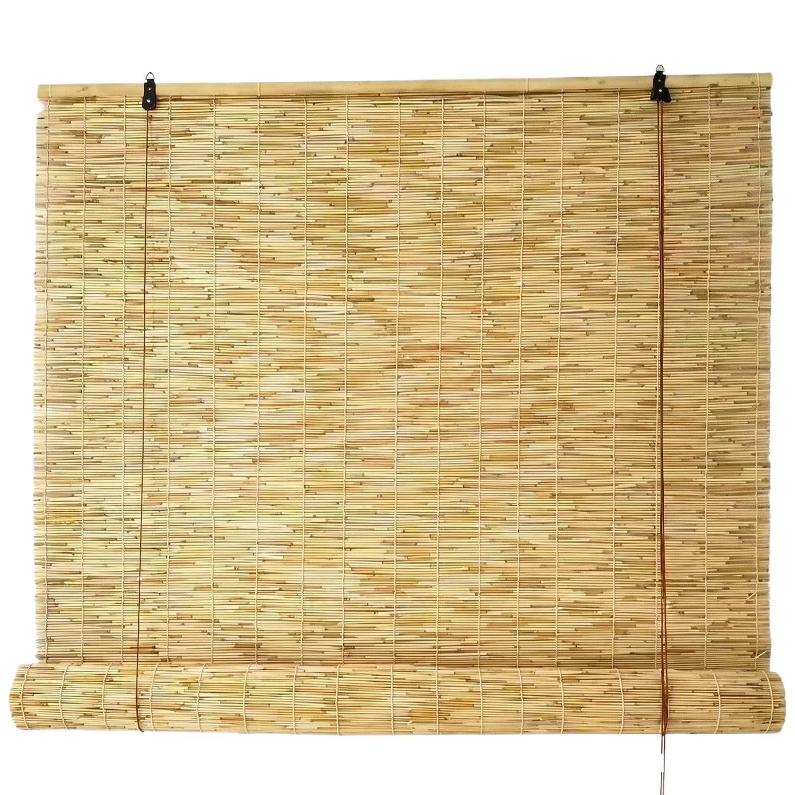 

Natural Reed Blind Sun Shade Roll Up Window Curtain for Indoor Outdoor Patio Garden Porch Office Balcony One Size