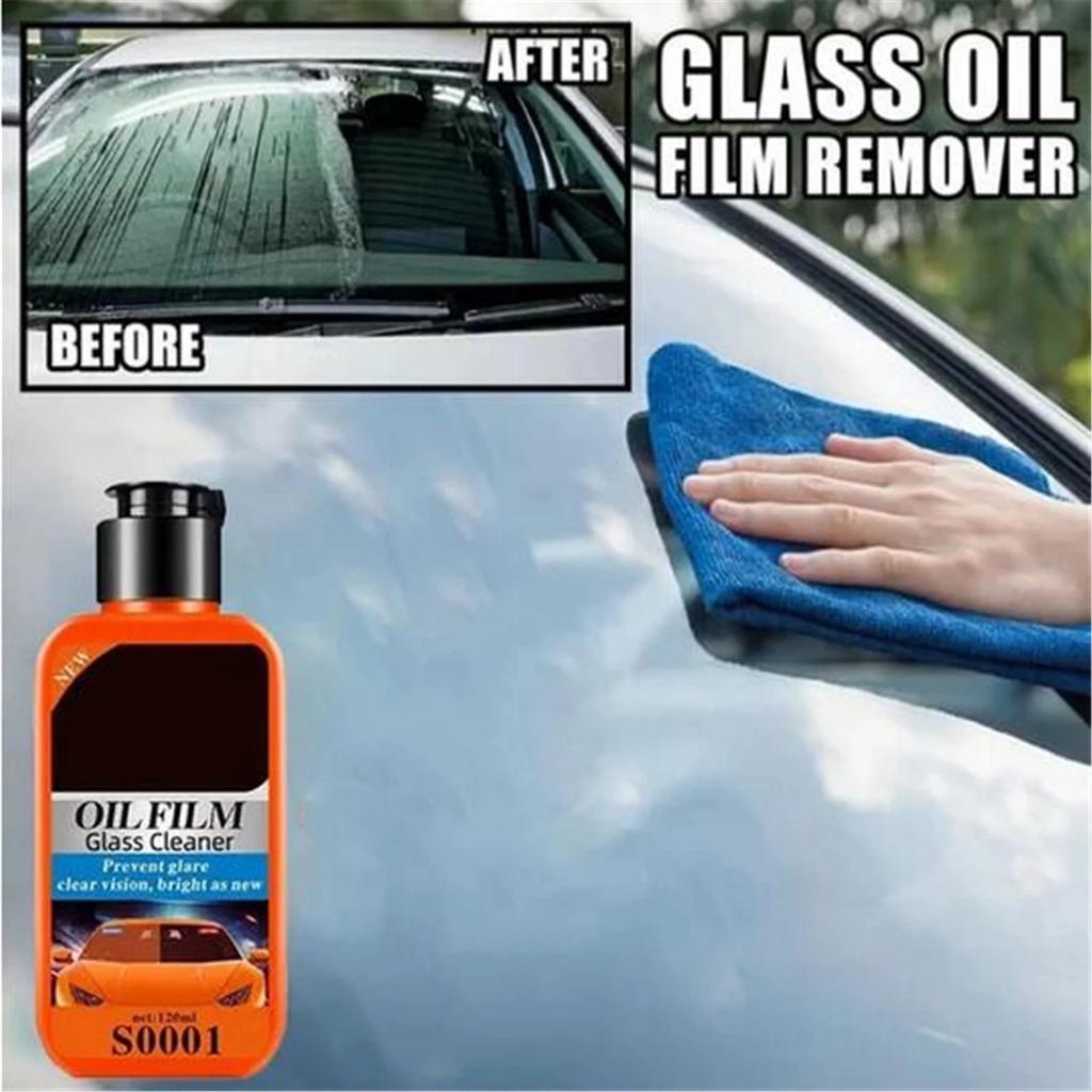 Car Glass Oil Film Cleaner, Car Glass Cleaner, Solves Water Stains, Bird Droppings, Coatings, Etc., Making The Glass Clear (120ml)