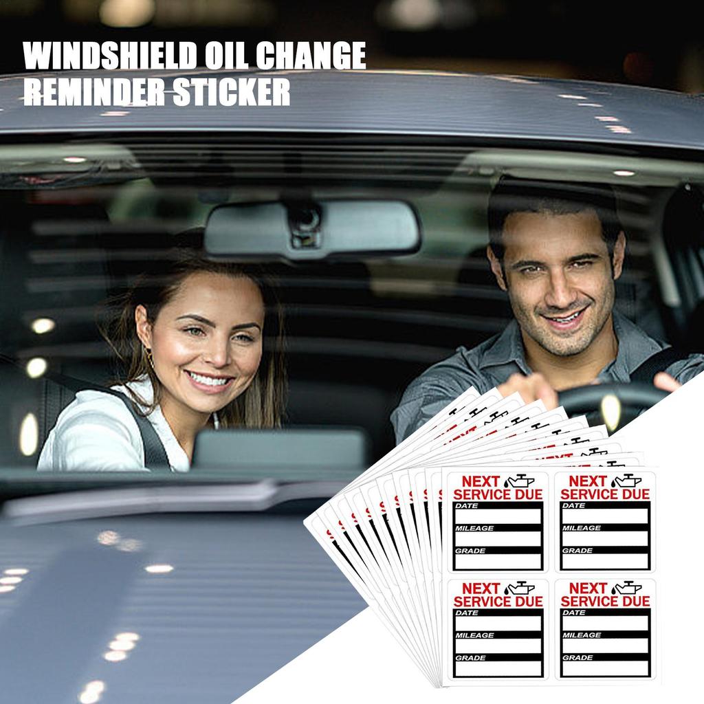 40 stuks Olieverversing Onderhoudsservice Herinneringsstickers Raam Rechthoekige Plakstickers Auto Sticker "VOLGENDE SERVICE VERWACHT"