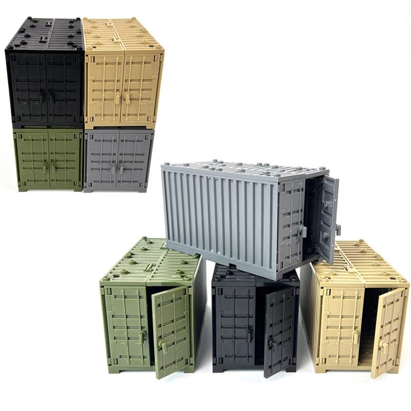 Military Barracks Wharf Cargo Container MOC  Building Block Set Transport Ship Scene Assemble Block Bricks Toys  Playsets Compatible With