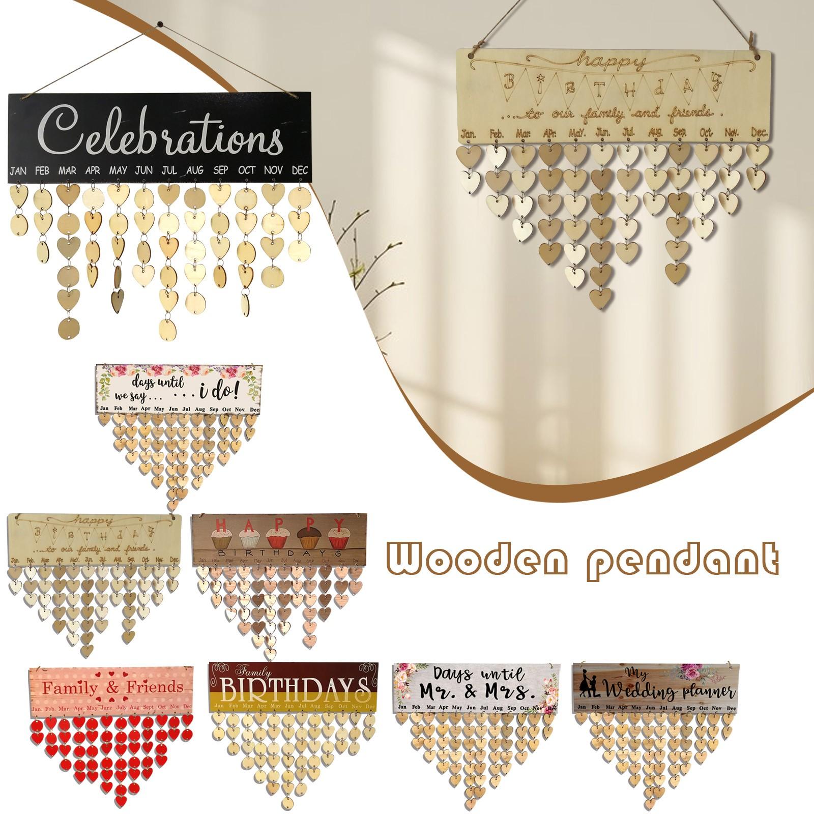 

Christmas Calendar Wall Hanging: Family Birthday Plaque With Tags One Size