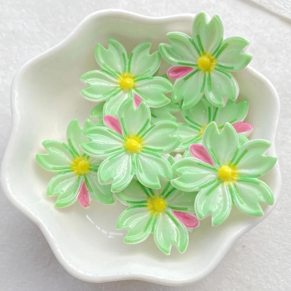 

10 Pcs Cute Cartoon Flower Series Resin Crafts for Scrapbooking and DIY Jewelry Making