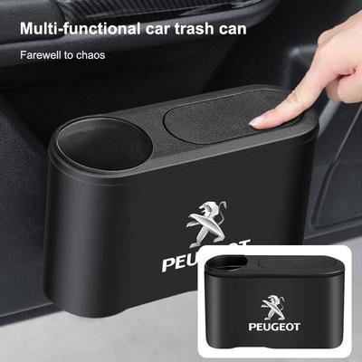 Papperskorg Automatisk Emblem Soptunna Behållare Förvaring Biltillbehör För 206 208 306 307 308 407 408 508 2008 3008 407 508 2008 5008 307 308 3008 206