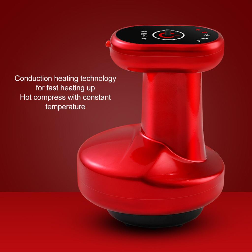 Cupping Massager Gua Sha Massager 2 Levels Force Plug in Use Thermostatic Hot Compress Red Gua Sha Therapy Machine for Household