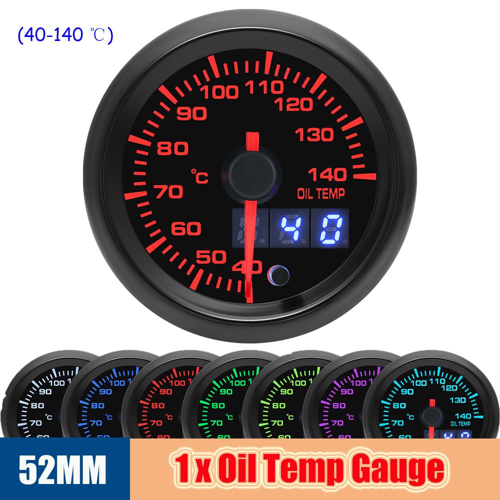 Contor de mașină cu LED de 52 mm pentru temperatura apei / temperatura uleiului / voltmetru / vid / indicator de creștere / tahometru / presa de ulei PSI cu senzor pentru 12 V