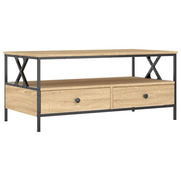 VidaXL Coffee Table Sonoma Oak 100x51x45 Cm Engineered Wood 835300