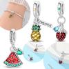 Original Pineapple Red Watermelon Strawberry Pendant Copper Bead Fit Women Bracelet Diy Girl Jewelry Valentine Gift
