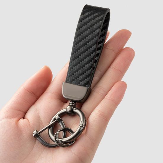 Keychain Pendant, Carbon Fiber Car Key Chain with Anti-Lost D-Ring, Universal Keychain for Men And Women
