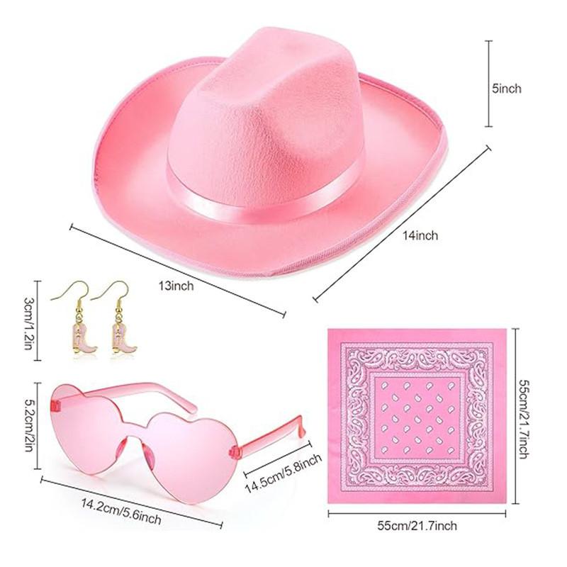 Makeup Costume Accessories Set With Denim Hat And Heart Glasses For Party Gifts