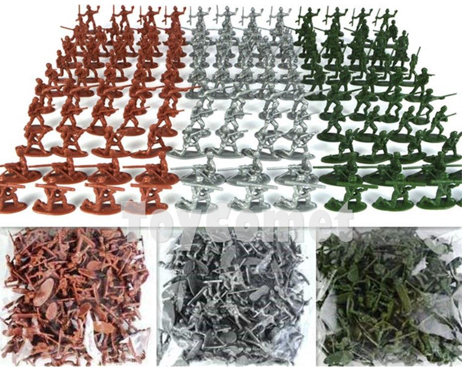 Color 100pcs Random Military Plastic Toy Soldiers Army Men Figures In Poses 12