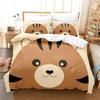 Cute Cartoon Tiger Head Print Bedding Set Gift, Adorable Animal-themed Duvet Cover and Pillowcases, Suitable for Single/double/king/king Beds.
