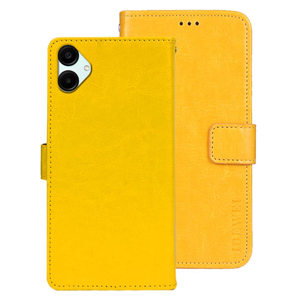 For Samsung Galaxy A06 5G Stand Case Crazy Horse Texture Leather Phone Cover