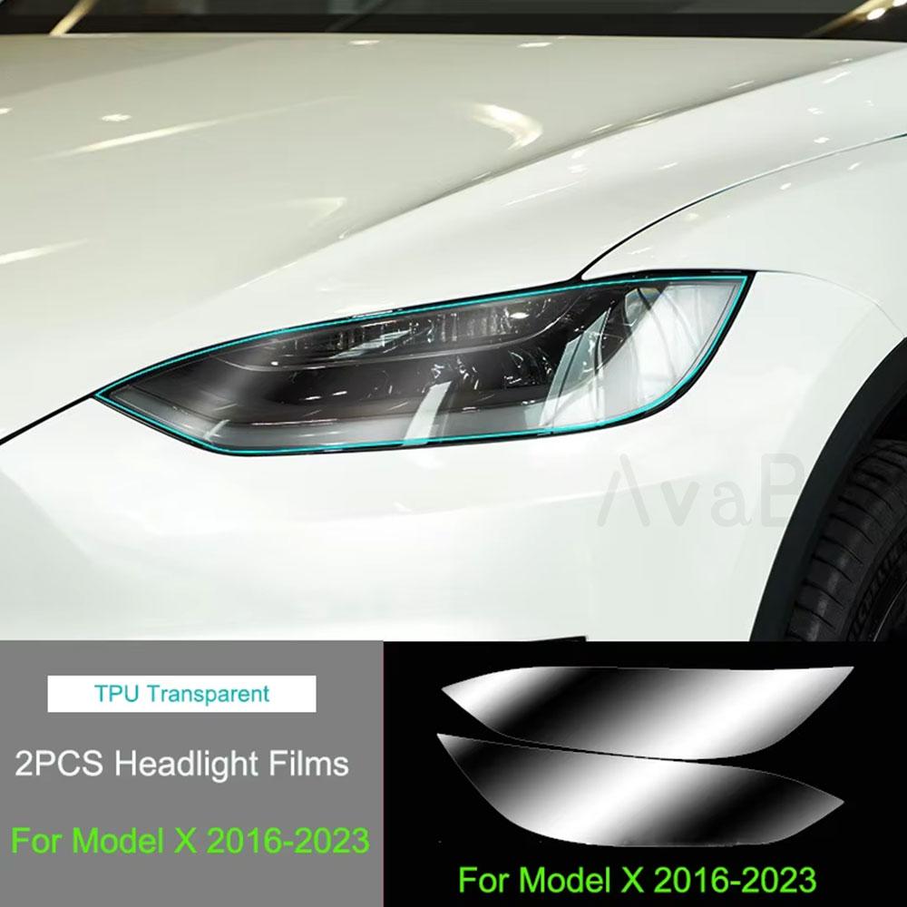 TPU Blackened Headlight Taillight Foglight Protective Film for Tesla Model X  For Model S 2024 Black Color Changing Films