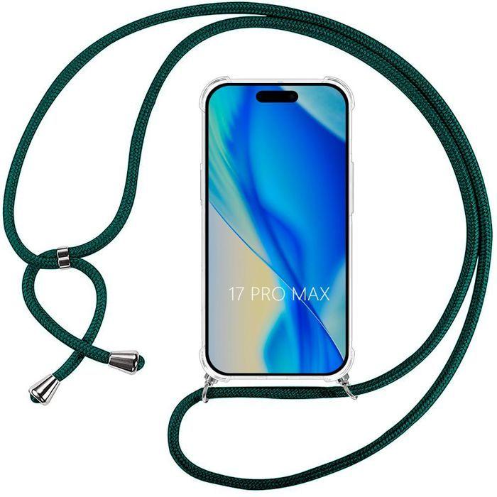 Coque de Protection - BOOLING - iPhone 17 Pro Max - Silicone Renforcé - Antichoc - Cordon Vert Nuit