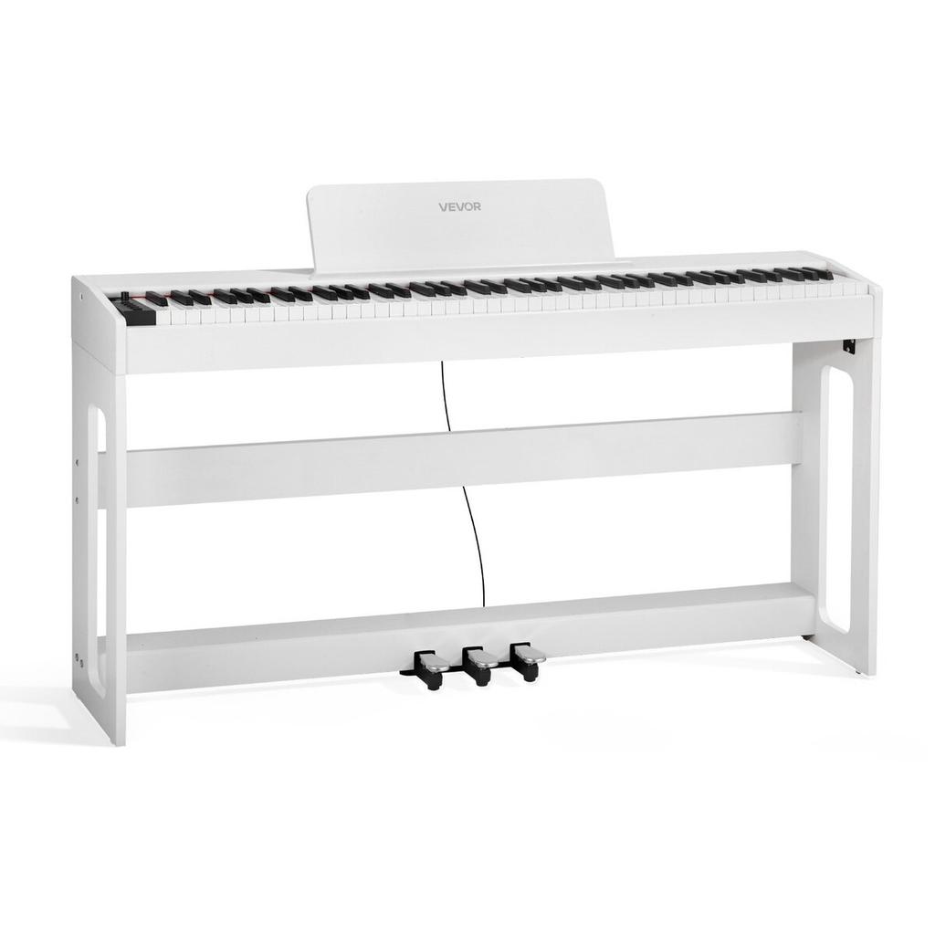 Weighted Digital Piano, 88 Keys Fully Weighted, Electric Piano Keyboard with Furniture Stand, Power Adapter, Triple Pedal, Record Function, 280 Tones,