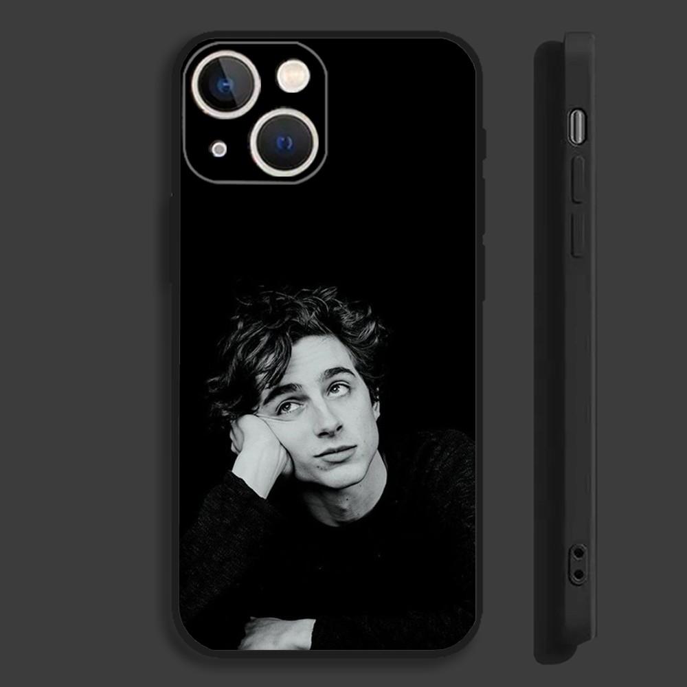 T-Timothée Chalamet Handyhülle Für iPhone15,14,13,12,11,Pro,Max,Plus,Mini,X,XS,XR,8,7,6,S,Plus,SE Weiche Schwarze Hülle