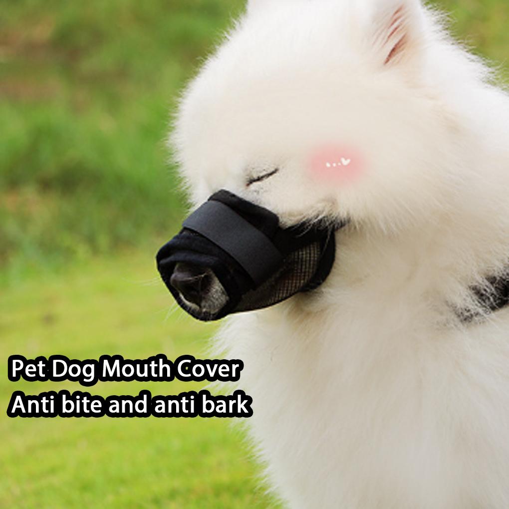 Pet Muzzle Portable Anti-bark Adjustable Breathable Sticker Type Outdoor Walking Playing Training Mouth Cover with Buckle