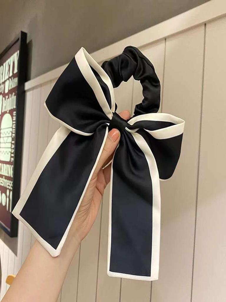 1/2 Pcs Fashion Minimalist Satin Bow Rabbion Scrunchies High Elastic Rubber Hair Band For Women Girls Party Hair Accessories