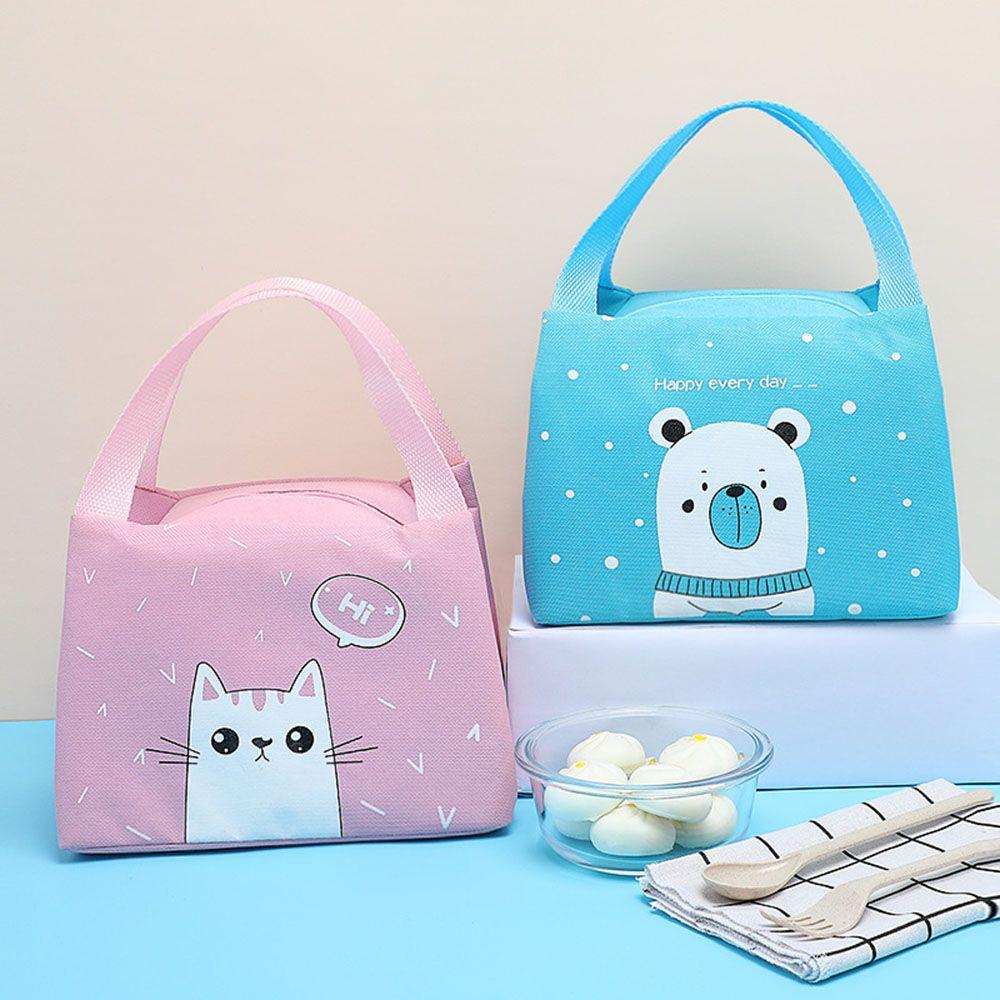 Kids Students Cute Cartoon Waterproof Picnic Box Portable Lunch Bag Thermal Insulated Large Capacity Cooler Bag