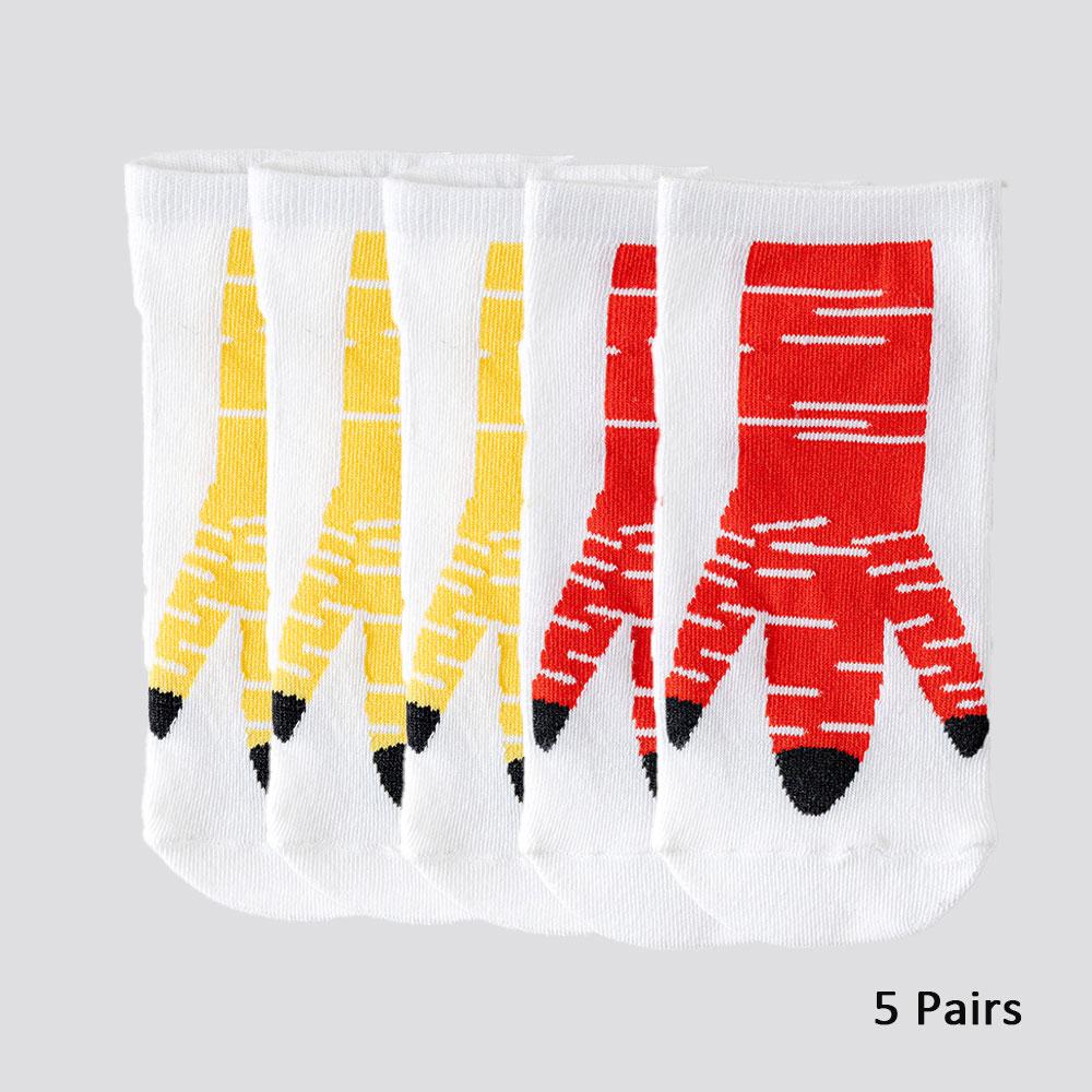 

5 пар женских носков до щиколотки в стиле Y2K с принтом лап, кавайные мультяшные короткие носки, белые дышащие хлопковые забавные носки, милые (Многоцветный) One Size