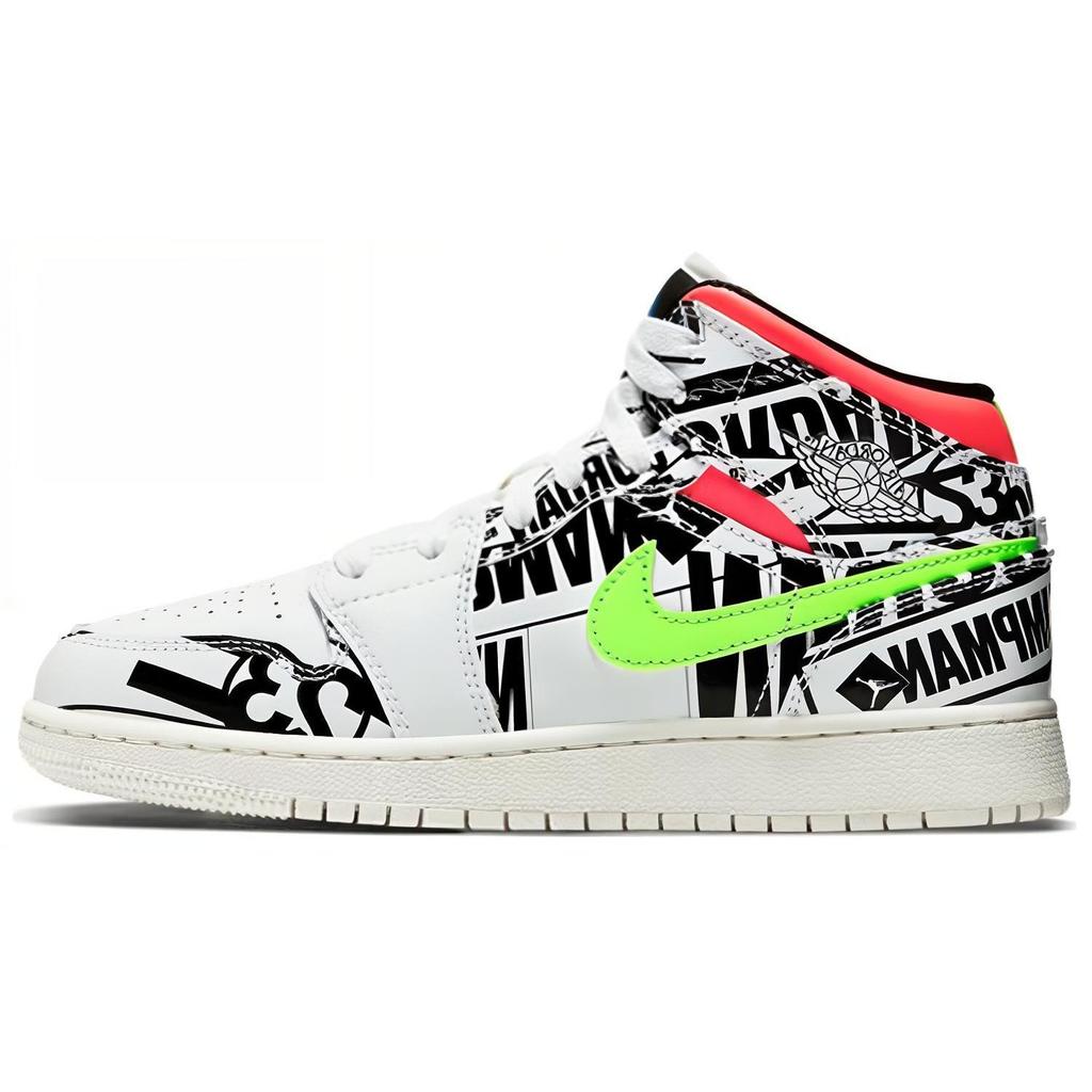 Jordan 1 Mid GS All Over Logos 554725-143