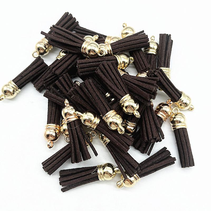 New 10pcs 38mm Vintage Leather Tassels DIY Keychain Cellphone Straps Pendant Tassels for Jewelry Earrings Findings Accessories