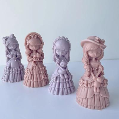 Cute Girl Silicone Mold 3D Princess Plaster Resin Craft Making Birthday Fondant Cake Chocolate Baking Mould Decorating Tools